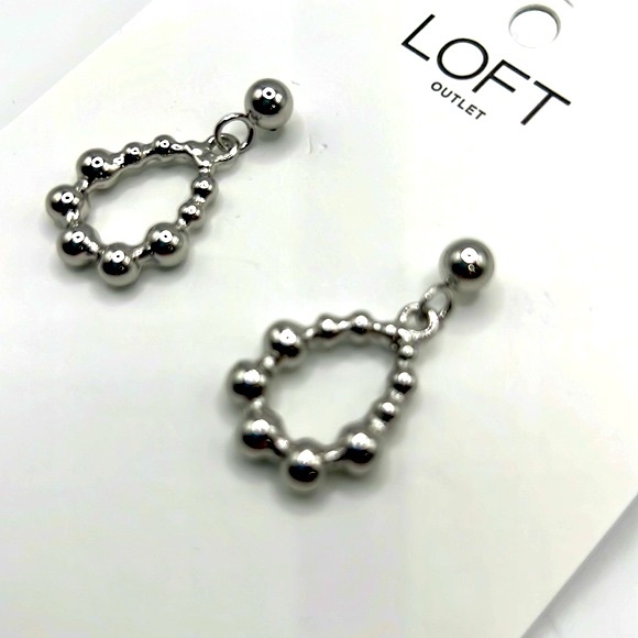 NWT LOFT Silver Teardrop Earrings - Picture 2 of 4